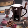 thumbnail image 4 of 200Ml Ceramic Chocolate Melting Cup, Cheese Candy Mini Fondue Pot with forks for Date Night Birthday Wedding Gifts, 4 of 6