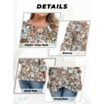 thumbnail image 6 of Gleelist Plus Size Tops For Womens Ruffled Hem Crew Neck T-Shirts Casual Flowy Blouses 3/4 Ruffle Sleeve XL-5XL, 6 of 8