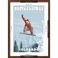 thumbnail image 5 of Art.com Breckenridge, Colorado - Snowboarder Jumping Art Print by Lantern Press, Brown Frame Wall Art, 17" x 23", 5 of 5