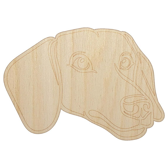 Dachshund Dog Head Wood Shape Unfinished Piece Cutout Craft DIY Projects - 4.70 Inch Size - 1/4 Inch Thick