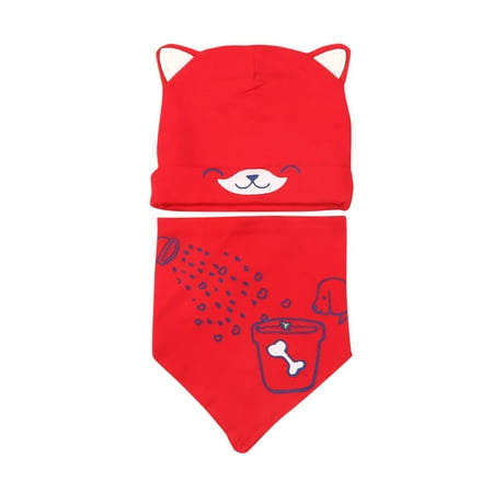 

QWERTYU Baby Toddler Girl Boy Winter Cap Newborn Infant Ski Beanie with Scarf Hat 0-12M Red 均码
