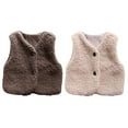 thumbnail image 1 of SYNPOS Girls Sleeveless Warm Fleece Vest Lightweight Button Windproof Jackets 1-6 Years, 1 of 9