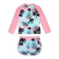 thumbnail image 6 of Esho 9T-10T Toddler Little Girls Summer Rash Guards Swimsuit Long Sleeve Swim Shirts + Swim Shorts 2Pcs Bathing Suit, 6 of 8