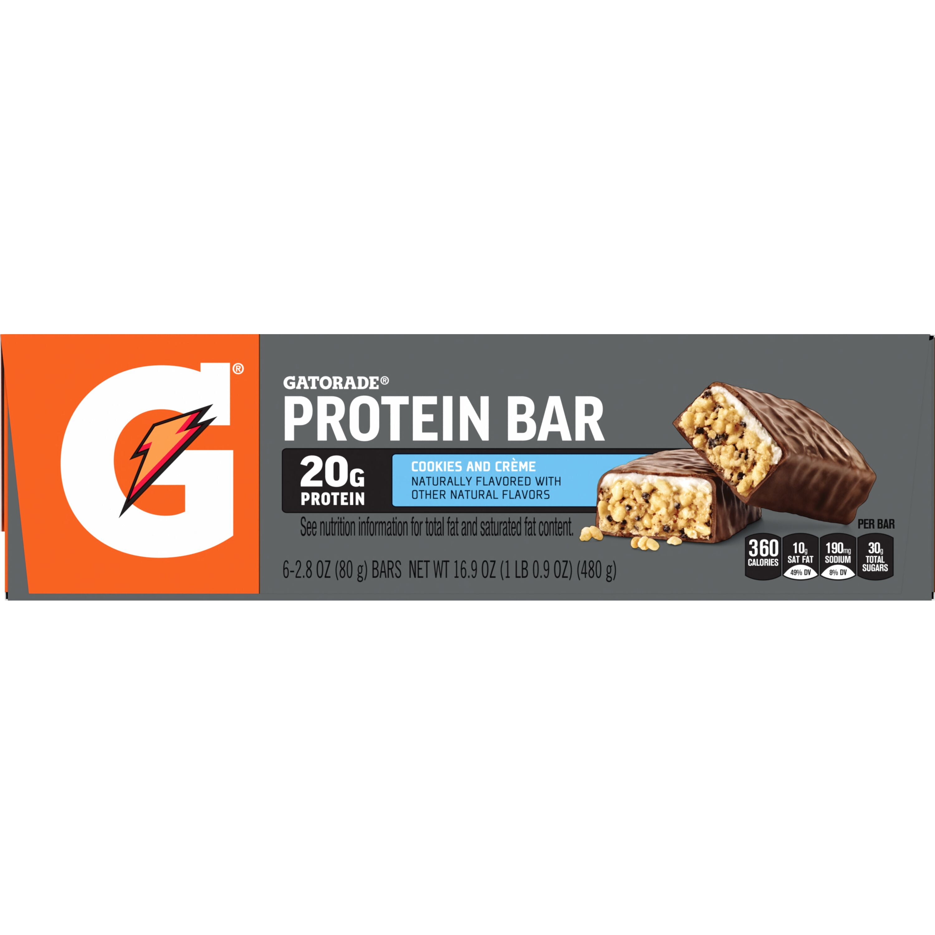 (3 pack) Gatorade Cookies and Creme Whey Protein Bars, 20g Protein, 6 Pack