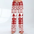 thumbnail image 3 of Women's Christmas Print Full-Length Pants, Elastic Waist with Drawstring, Casual Style, Dark Red, Size XXXL, 3 of 4