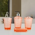 thumbnail image 1 of 4x Dispensador de jabón, soporte para cepillo de dientes, artículos esenciales para apartamentos, moderno, juego de accesorios de baño, vaso para enju naranja, 1 of 8