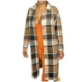 thumbnail image 2 of Women's Plaid Coat Winter Lapel Collar Button Front Long Sleeve Outerwear with Pockets, 2 of 4