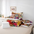 thumbnail image 6 of Homewish Boho Bohemain Flower 7 Pieces Bedding Comforter Set,Vintage Countryside Floral Full Bedding Set,Watercolor Rustic Plant Fitted Sheet Flat Sheet For Girls,Breathable Home Decor Reversible, 6 of 8