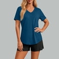 thumbnail image 4 of Lenpel Workout Tops for Women Short Sleeve V Neck Curved Hem Athletic Casual T-Shirts Running Yoga Tees UPF 50+ Sun Shirts, 4 of 7