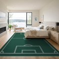 thumbnail image 3 of ODIKA 9'x12' Washable Area Rug Doormat Athletic Door Pitch Displaying Soccer Ground Lines Field for Dining Room, Basement, Large Office, Non-Slip Chair-Friendly, 3 of 7