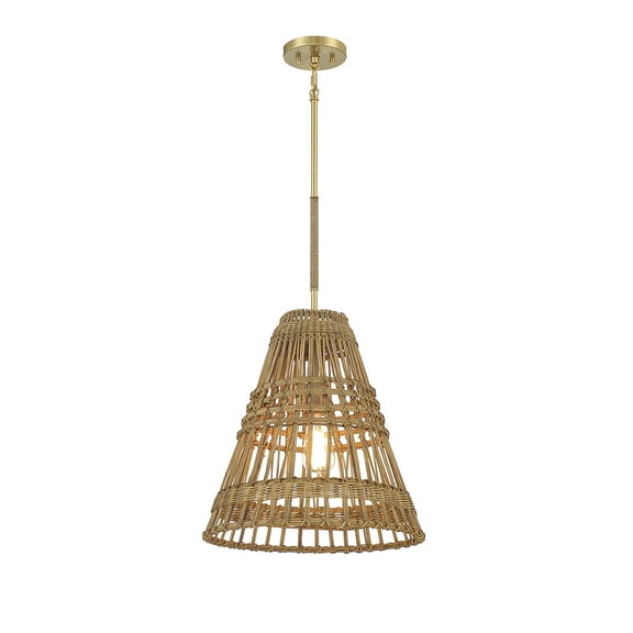 Trade Winds Imogen 1-Light Pendant in Natural Brass