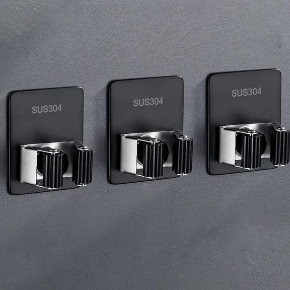 Mop Broom Holder,Cleaning Products Tidy Organizer,Stainless Steel Heavy Duty Hooks Hanger Wall Mounted,Organizer For Home Laundry Bathroom Kitchen Garage Garden Utility Tools Rack Storage Durable