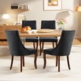 thumbnail image 3 of MIKIBAMA Upholstered Accent Chair for Dining Room with Curved Solid Wood Legs,Set of 4 (Black), 3 of 6