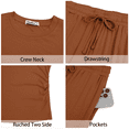 thumbnail image 6 of Sundazz 2 Piece Sets for Women Summer Lounge Set Ruched Top and Wide Leg Pants Matching Set Fashion Vacation Travel Outfits Clothes,Coffee,M, 6 of 8