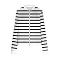 thumbnail image 5 of Striped Stand-Up Collar Jackets for Women, Lightweight Zipper Sweatshirts with Pockets, Fall Casual Work Tops, 5 of 5