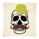 thumbnail image 1 of ABPHQTO Calavera con bigote Funda de almohada con cremallera Funda de cojín 45x45 cm Impresión de dos lados, 1 of 1