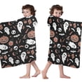 thumbnail image 4 of Spooky Halloween Icons Pattern Hooded Bath Towel，60"x35" for Ages 3 To 12 Kids, Quick Dry Lightweight Soft Microfiber Hood Beach Towel Cover Up for Kids, 4 of 7