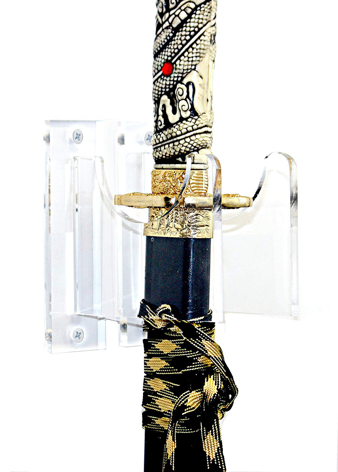 Deluxe Clear Acrylic Vertical Sword Wall Mount Bracket (A023SLL