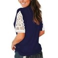 thumbnail image 3 of Womens Tops Summer 2022,Women's Summer Tunic Tops V Neck Short Sleeve Shirts Lace Solid Casual Summer T-Shirt Blouses, 3 of 4
