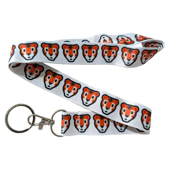 Tiger Face White Keychain Lanyard