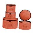 thumbnail image 2 of veasfak 4 Pieces China Storage Containers Dish Storage Containers for Plates Saucers Orange, 2 of 9