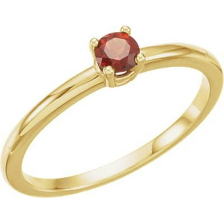 Garnet Mozambique "January" Youth Birthstone Ring in 14k Yellow Gold - Size 3