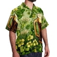 thumbnail image 2 of Saint Patrick's Day Men's Short Sleeve Button Down Hawaiian Shirts for Summer Beach Casual Printed Style, 2 of 6