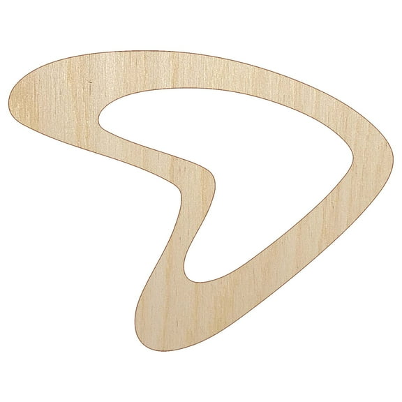 Retro Boomerang Wood Shape Unfinished Piece Cutout Craft DIY Projects - 4.70 Inch Size - 1/8 Inch Thick