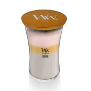 WoodWick Large Island Getaway Trilogy Hourglass Scented Candle, Crackles as it Burns, Coastal Sunset | Seaside Mimosa | Island Coconut, 21.5 oz.