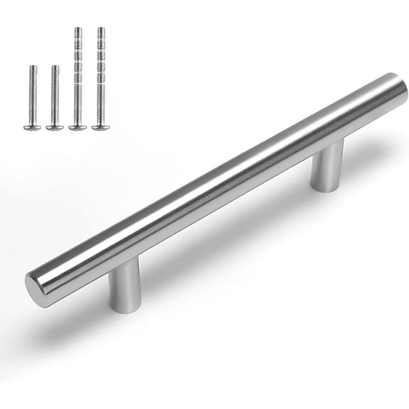Zoizocp Cabinet Pulls Brushed Nickel Cabinet Handles - HD201SN Cabinet Hardwrae 3-3/4in(96mm) Hole Centers Drawer Pulls for Kitchen Cabinets