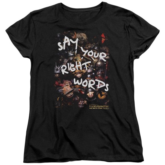 Labyrinth Right Words S/S Women's T-Shirt Black