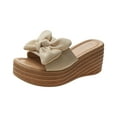 thumbnail image 3 of AXXD WomenâS Sandals Beige Wedge Summer Beach High Heel Mothers Day, 3 of 4