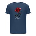thumbnail image 4 of COSFO Casual T Shirts for Man Blue Short Sleeve Floral Crew Neck Tops Pullover Slim T Shirts, 4 of 4