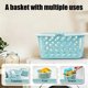 thumbnail image 4 of Cesta de almacenaje de plástico para baño con asa, cesta calada para frutas y verduras, organizador multiusos para artículos de aseo, aperitivos, juguetes, azul o rosa, 4 of 6