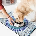 thumbnail image 2 of Boho Retro Floral Pet Feeding Mat-Abstract Art Pattern Absorbent Pet Placemat for Food and Water Bowl, with Waterproof Rubber Backing, Quick Dry Water Dispenser Mat for Dog and Cat (17"x30"), 2 of 7