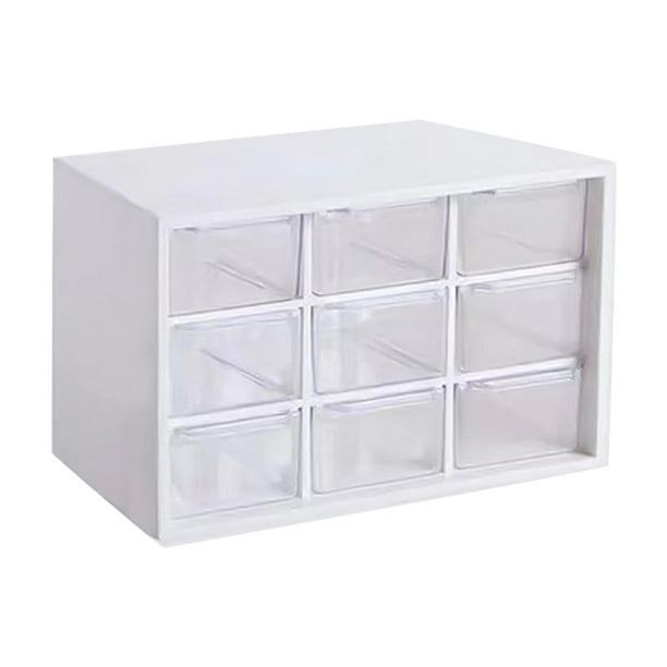 Organizador de cajones pequeño para escritorio, caja de almacenamiento para aretes, caja de almacenamiento para cuentas Blanco