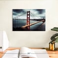 thumbnail image 3 of Elephant Stock Golden Gate Bridge Storm Clouds Wall Art - Horizontal Canvas Wall Art - Living Room Wall Decor - Architecture Canvas - Black And Red Decor - 12" x 8", 3 of 8