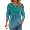 thumbnail image 4 of Fantaslook Womens Tops 3/4 Sleeve with Buttons Dressy Casual Blouses Summer Shirts Beach Vacation Trendy Clothes, 4 of 9