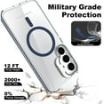 thumbnail image 5 of Dteck Samsung Galaxy S24 Clear Case with Camera Cover Stand,Military Grade Protection Compatible with MagSafe Slim Shockproof Magnetic Case Cover for Samsung Galaxy S24 ,Blue, 5 of 6