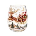 thumbnail image 2 of 3D Christmas Glass Art Cup, Christmas Stemless Wine Glasses, Santa Snowman Reindeer Tree Drinking Glasses for Coffee Cocktails Whiskey Soda, Unique Christmas Gift, 2 of 6