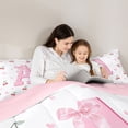 thumbnail image 5 of Castle Fairy Bow Personalized Initial A Twin Comforter Sets,Dreamy Bow Knot Bedding Set, 5 of 8