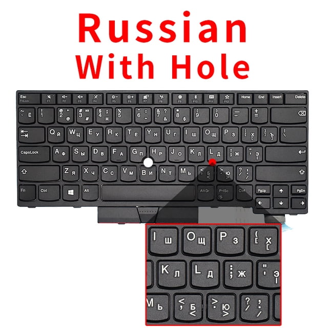 US Russian Spanish English Backlit keyboard for Lenovo Thinkpad T470 T480 A475 A485 01AX569 01AX487 01AX528 01HX419 US RU With Hole