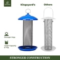 thumbnail image 3 of Kingsyard Metal Mesh Tube Bird Feeder, Squirrel Proof Feeders for Outdoor Hanging, Blue, 3 of 7