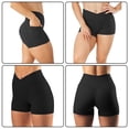 thumbnail image 4 of Pantalones cortos de motociclista de cintura alta para entrenamiento de niñas con cintura cruzada para entrenamiento de yoga, 4 of 6
