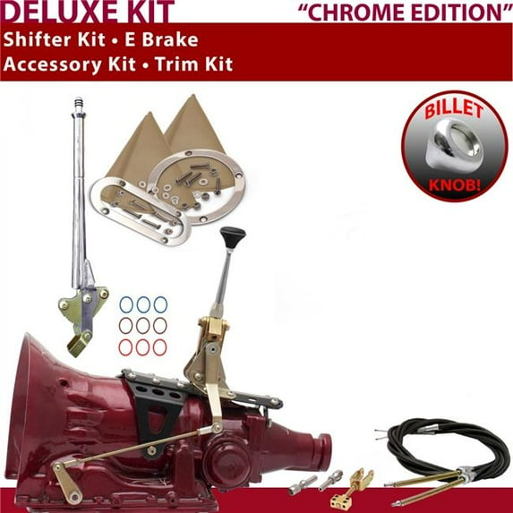 American Shifter C6 Shifter Kit Chrome 6 in. E Brake Cable Trim Kit for EB5E4