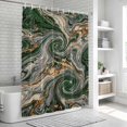 thumbnail image 6 of Green Yellow Ombre Bathroom Shower Curtains with 12 Hooks Polyester Waterproof Shower Curtain for Stalls and Bathtubs Modern Abstract Art Coastal Nautical Decorative Bathroom Curtain 48x72 Inches, 6 of 9