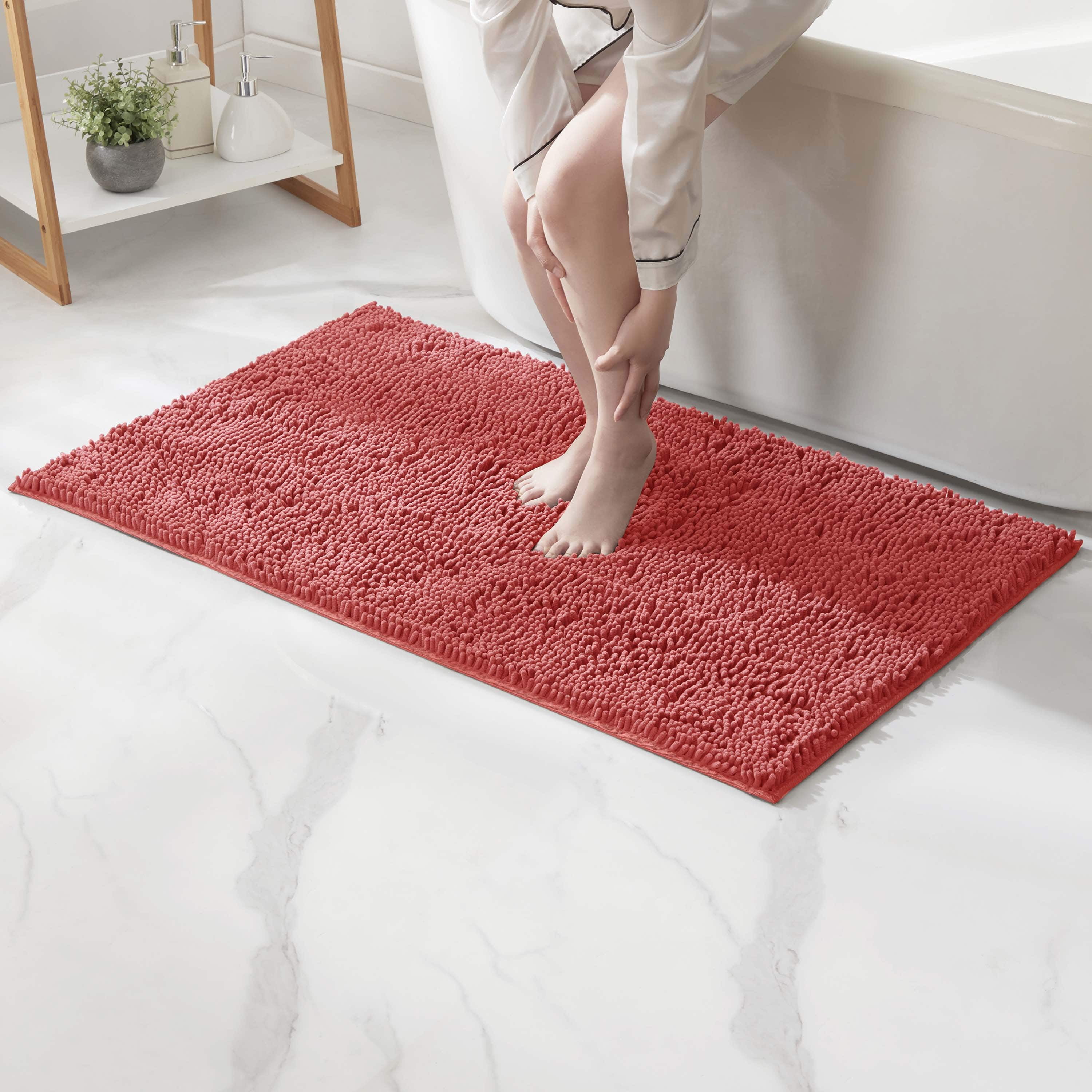 LammaLoe Bath Rug, Chenille Bathroom Rug, Absorbant Bath Mat For Bathroom Decor, Shower Mat 26x44