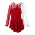 thumbnail image 7 of Doomiva Kids Girls Figure Ice Skating Dance Dress Gymnastics Ballet Leotard Dress Burgundy 10, 7 of 7
