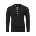 thumbnail image 2 of Fesfesfes Blouse Shirt for Men Multi Button Long Sleeve T-Shirt Stand Collar Sports Long Sleeve Stand-up Collar Blouse & Shirt Sale Items, 2 of 5