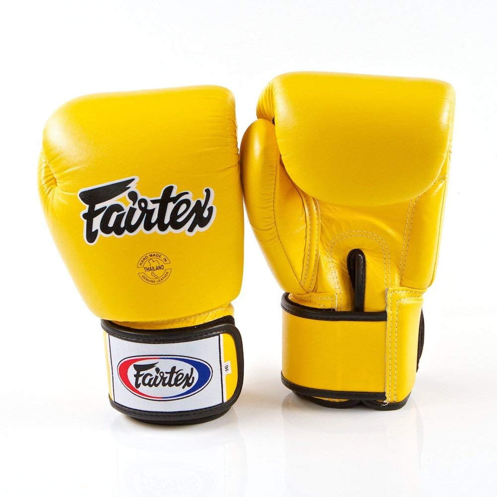 Fairtex Muay Thai Bag Gloves TGO3 TGT7 Color Medium Large Training & Sparring Bag Boxing Gloves for Kick Boxing MMA K1 Black Red Blue White Yellow Size